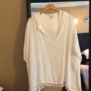 Lovestitch White Tassone, hooded cover up